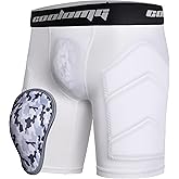 COOLOMG Youth Boys Baseball Sliding Shorts with Soft Athletic Cup Padded Compression Shorts for Football Lacrosse