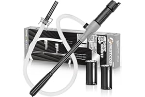 BESTCOSY Transfer Pump Battery Operated Electric Siphon Pump for Gas, Fuel, Diesel, Water Transfer 2.4 GPM Flow Oil Extractor, 47 Inches Hose-Easy to Use Hand Fuel Pump, Multi-Use Siphon Transfer Pump(Grey)