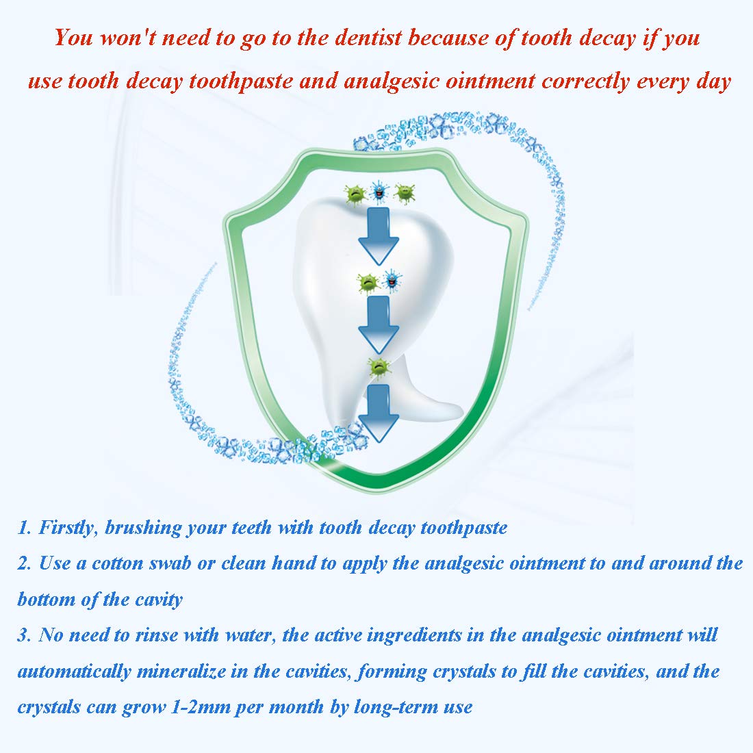 CAREDO Analgesic Ointment for Tooth Decay Pulpitis Toothpaste Treatment Dental Caries for Adult, The ONLY Toothpastes to Cure Repairing Teeth Cavities: Beauty