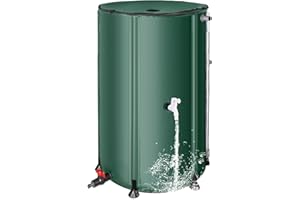 MATALDE Collapsible Rain Barrel Water Collection System - 100 Gallon Portable Water Storage Tank,Foldable Rainwater Collect System Downspout, Water Catcher Container with Filter, Spigots＆Overflow Kit