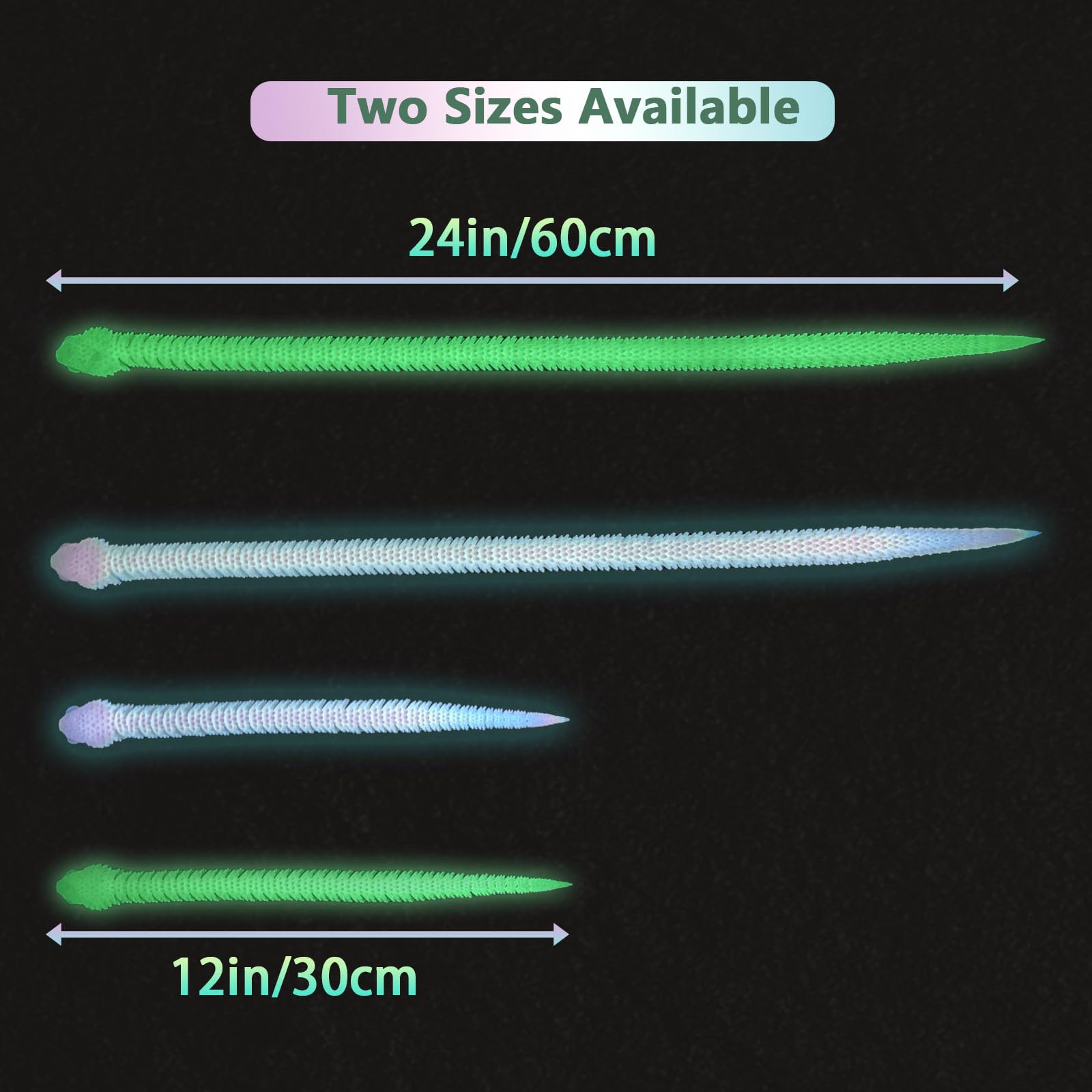 24in 3D Printed Snake Toys, Flexible 3D Printed Animal, Fidget ADHD Snake Toys, Perfect Desk Pet for Animal Collectors, Halloween Decor, Christmas Toy 2025