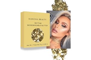 Rhythm Biodegradable Chunky Glitter // Karizma Beauty Gold Bio Glitter Eco Glitter Face Glitter Festival Chunky 10g