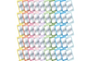 Dandat 50 Pcs Unbreakable Shatter Proof Mirror for Kids 6 x 4 Inches Small Pastel Unbroken Lock Mirrors Bulk for School DIY C