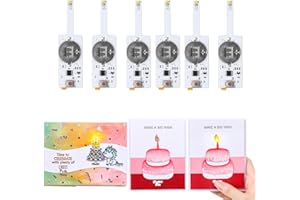 BAOFALI Lot de 6 bougies LED soufflantes pour carte d'anniversaire lumineuse, parfaites pour créer des cartes d'anniversaire 