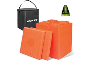 OFISPEED RV Leveling Blocks 12 Pack, Stackable Jack Blocks, Features Interlocking Design for Customizable Height, Camper Trailer Leveling Blocks with Carrying Bag and T Bubble Level
