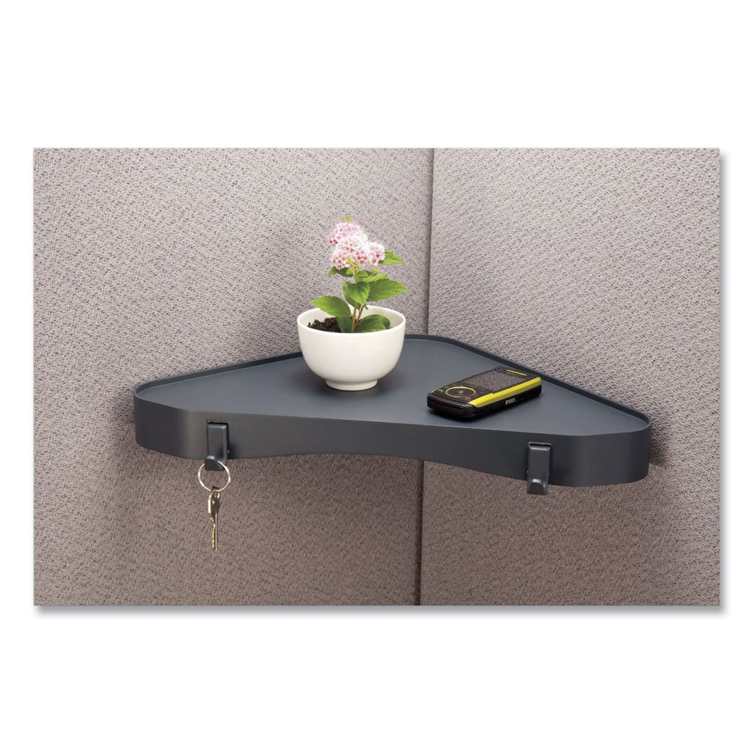 Photo 1 of Officemate Verticalmate Corner Shelf, Slate Gray (29322) 14-1/2 x 10 x 1-1/4 inches