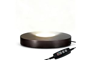 FuoiCorn Wood LED Light Base - Crystal Display Base for Glass Art/Acrylic, 3 Light Modes with 10-Level Dimming & Auto Timer (