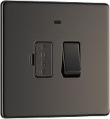 British General Switched Fused Connection Unit with LED Indicator Black Nickel view 2
