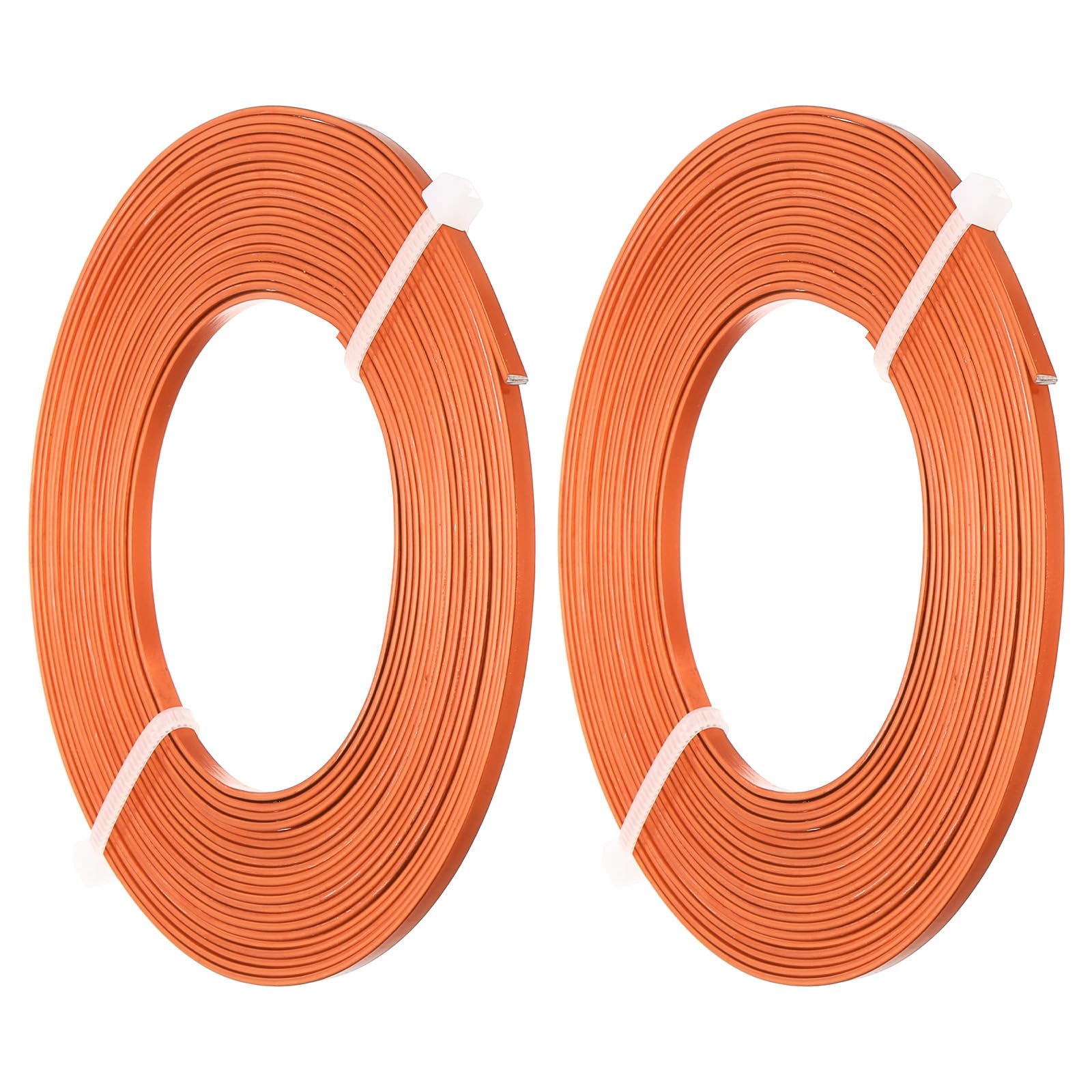 PATIKIL 18 Gauge 3mm Wide Aluminum Flat Wire, 16.4Ft 2 Roll Bendable Flat Bezel Face Masks Soft Craft Wire for Resin Bezel Frame Wire Wrapping Craft Making, Orange Red