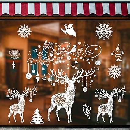 Tuopuda Adesivi Per Finestre Natale Vetrofanie Natalizie