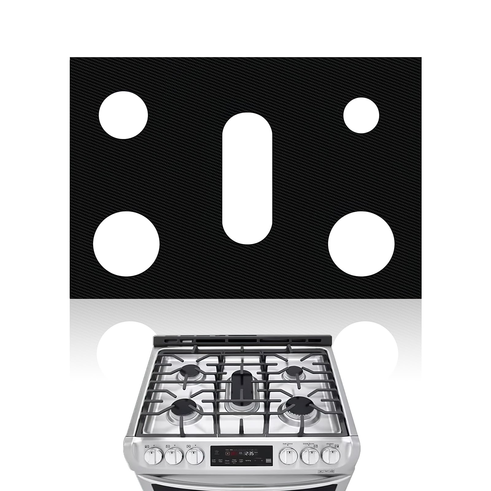 Photo 1 of Stove Top Covers for Gas Burners,Non-Stick Stove Guard, Samsung Gas Stove, Reusable Stove Covers (Black, 1-PACK)