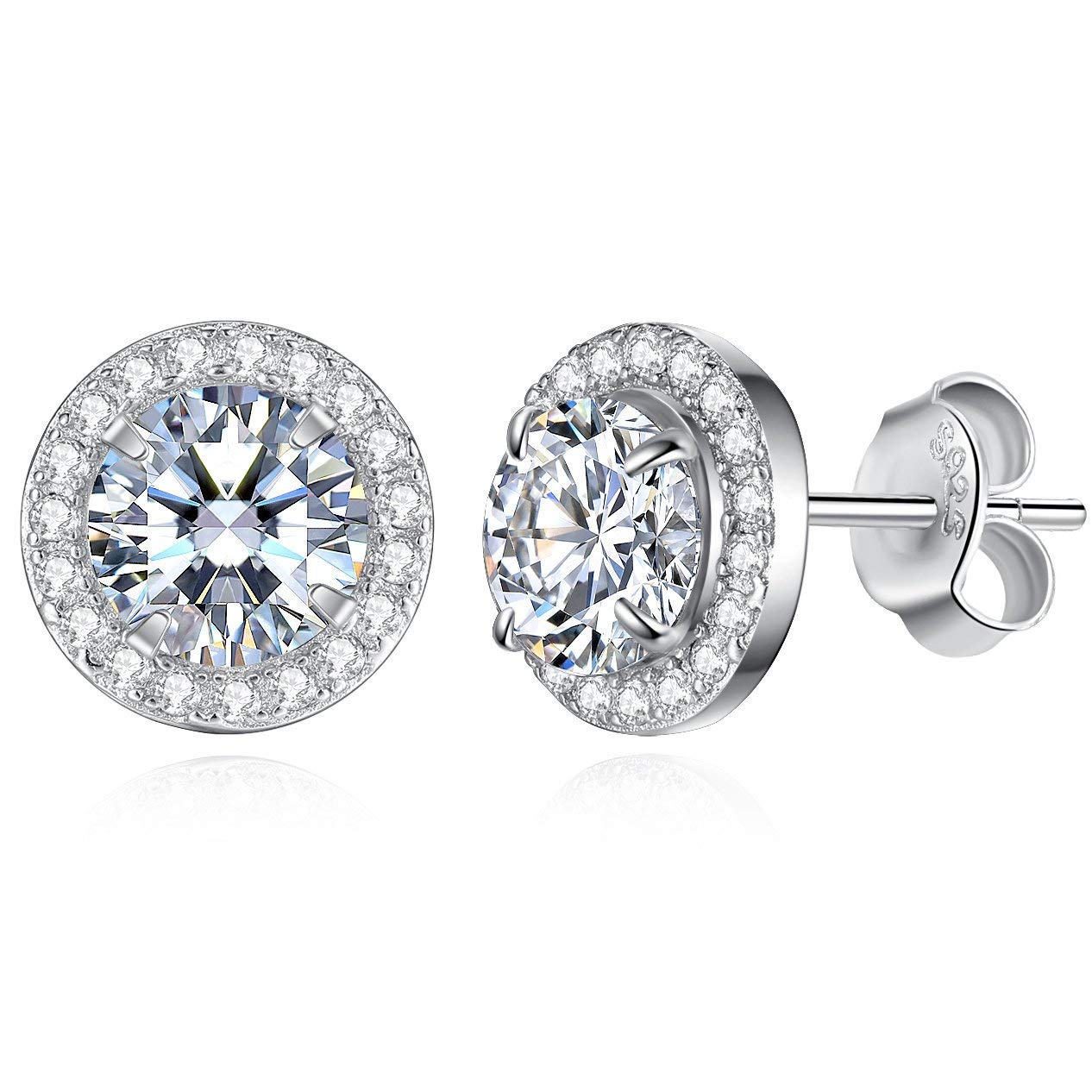 3 Pares Pendientes de plata con cristales y perla de las Mujeres Aretes Pendientes Piercing Joyería de Moda