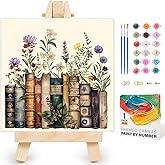 Yezavesu Framed Paint by Numbers Kit for Adults Beginner & Kids Ages 8-12, Book Paint by Numbers Without Easel, DIY Number Painting for Adults Flowers for Home Wall Decor Gift 10x 10 inch