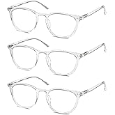 HAPJOYS Reading Glasses Women Men Stylish Readers 2.50 Lightweight Comfortable Fit Clear Frames Cheaters Glasses 3 Pack