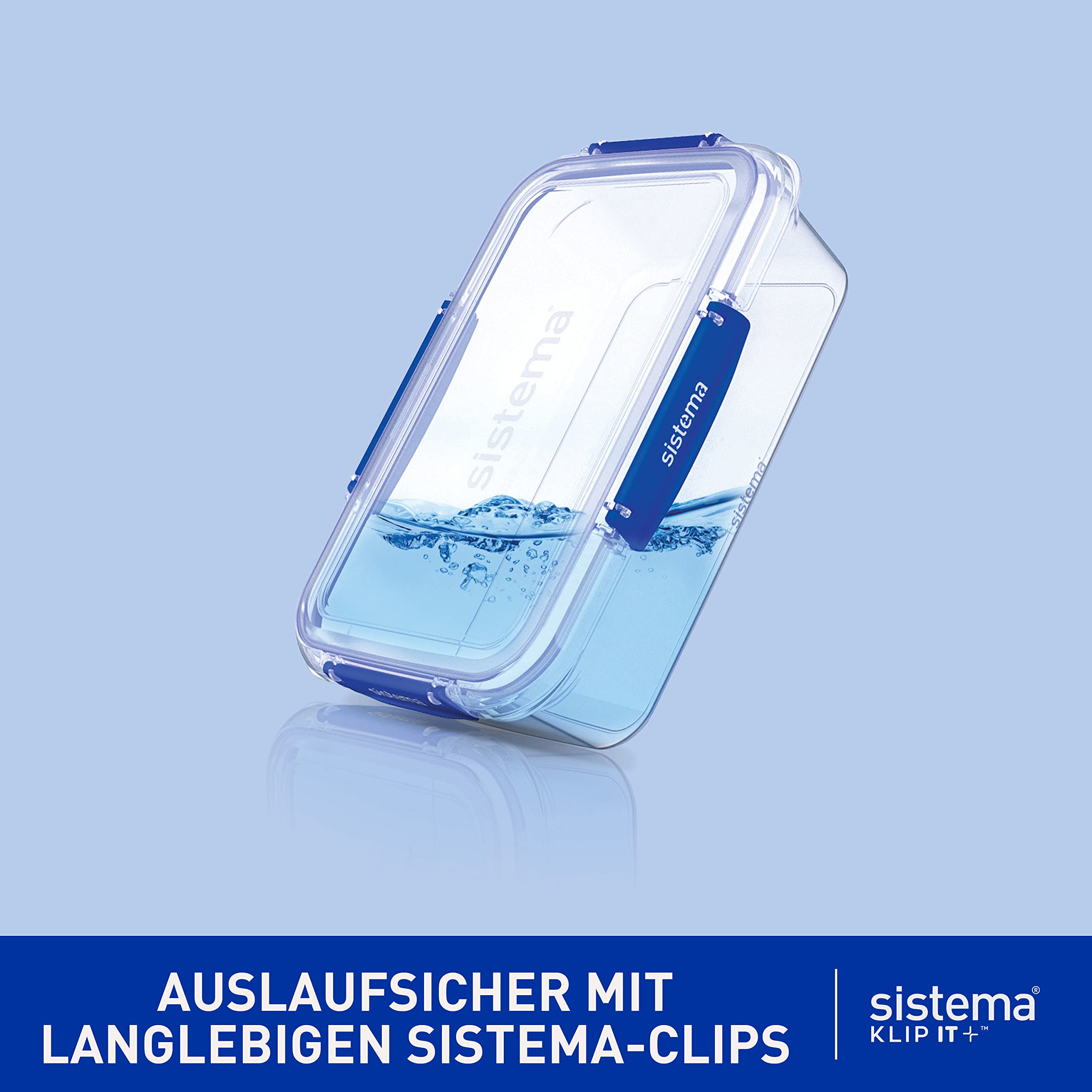 Sistema KLIP IT PLUS Frischhaltedosen Set | 2,2 l | auslaufsichere, stapelbare und luftdichte Vorratsdosen mit Deckel | geeignet für Kühl-/Gefrierschrank | Brotdose schule | 3 Stück 3