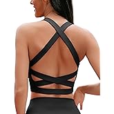 ZINPRETTY Womens Longline Sports Bras Strappy Open Back Workout Tank Tops Medium Support Criss Cross Athletic Yoga Top