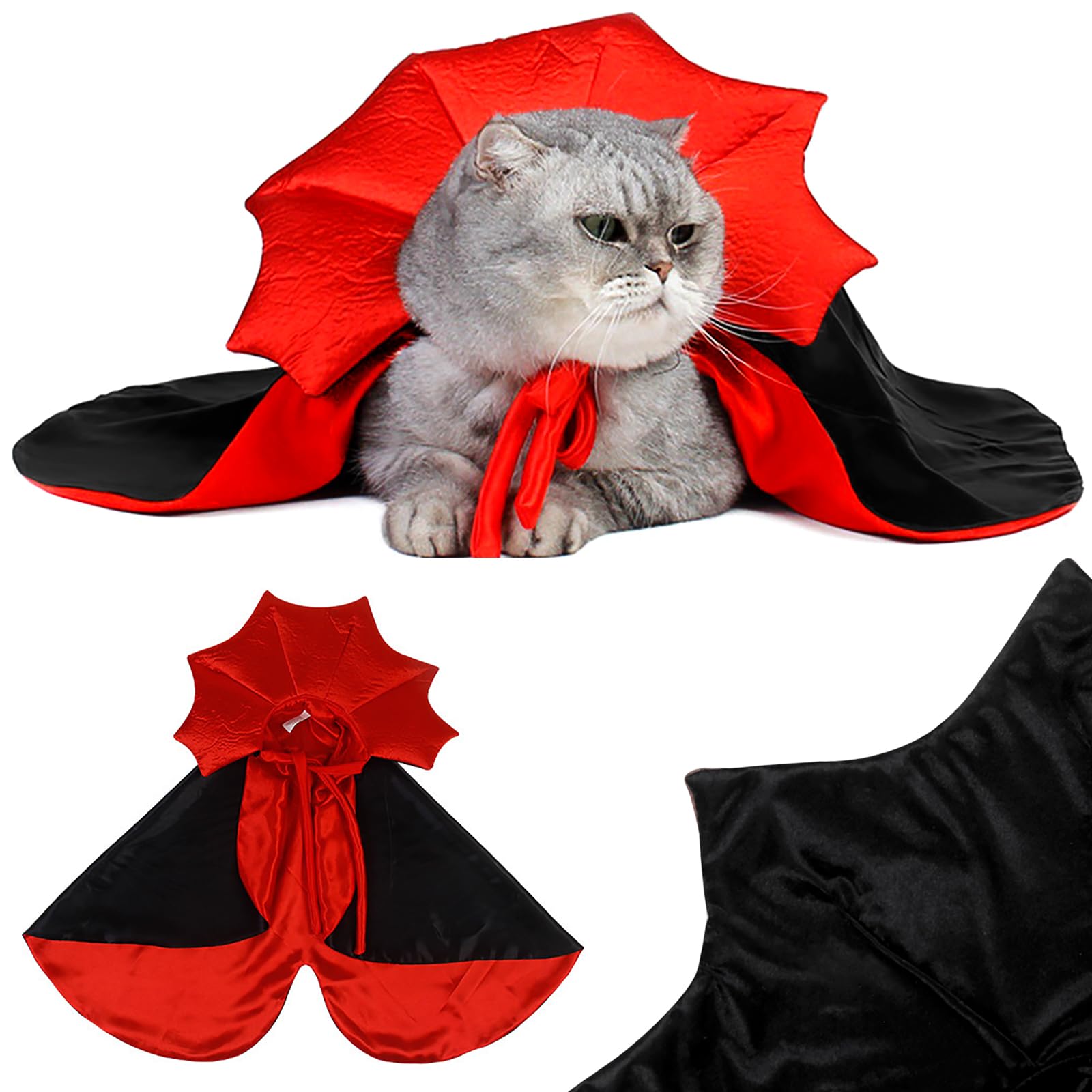 Halloween Cat Costumes,Wizard Cloak Costume for Cats & Dogs Witch Clothes Cape Cosplay Dress Wizard Outfit Cat Outfit Clothes for Halloween Puppy Kitten Cosplay Party Decoration