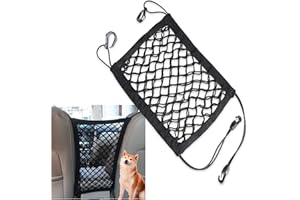GETFAY Dog Car Net Barrier for Cars SUVs, Double Layer Design, Car Divider & Storage Bag, Easy Install, Universal Stretchable Automotive Seat Divider