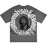 Men's Hip Hop Graphic Print Cotton T-Shirt Fashion Special Design Crewneck Rapper Short Sleeve Tops…