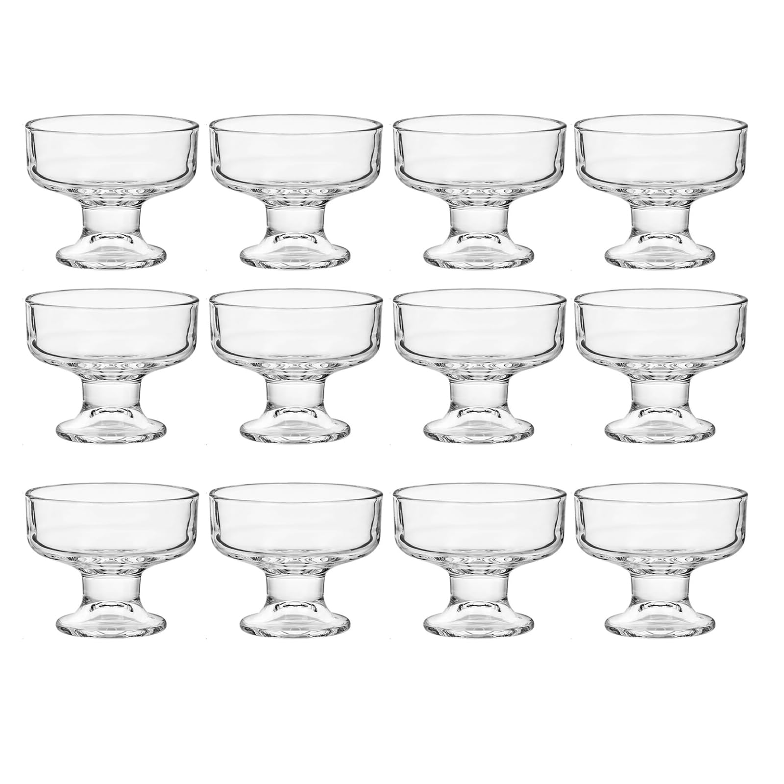GIFTS PLAZA Ice Cream Glass Bowls – 7 Ounce Perfect Dessert Glass Bowls For Snacks, Fruit, Ice Cream, Sundae And More – Elegant Dinnerware For Dining And Parties, Set Of 6