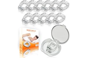 Mobi Lock Magnetic Nasal Clip (Pack of 12) - Silicone Nose Clip - A Simple Solution for Nasal Snorers - Reusable Snoring Device to Enjoy a Peaceful Night's Sleep