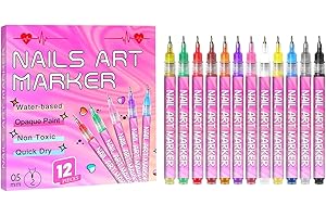 nail arts Pens - 1.07 * 13.3cm Acrylic Fingernail Paint Markers | Nail Polish Pens | Dotting Liner Pencils | For Kids Girl Ad
