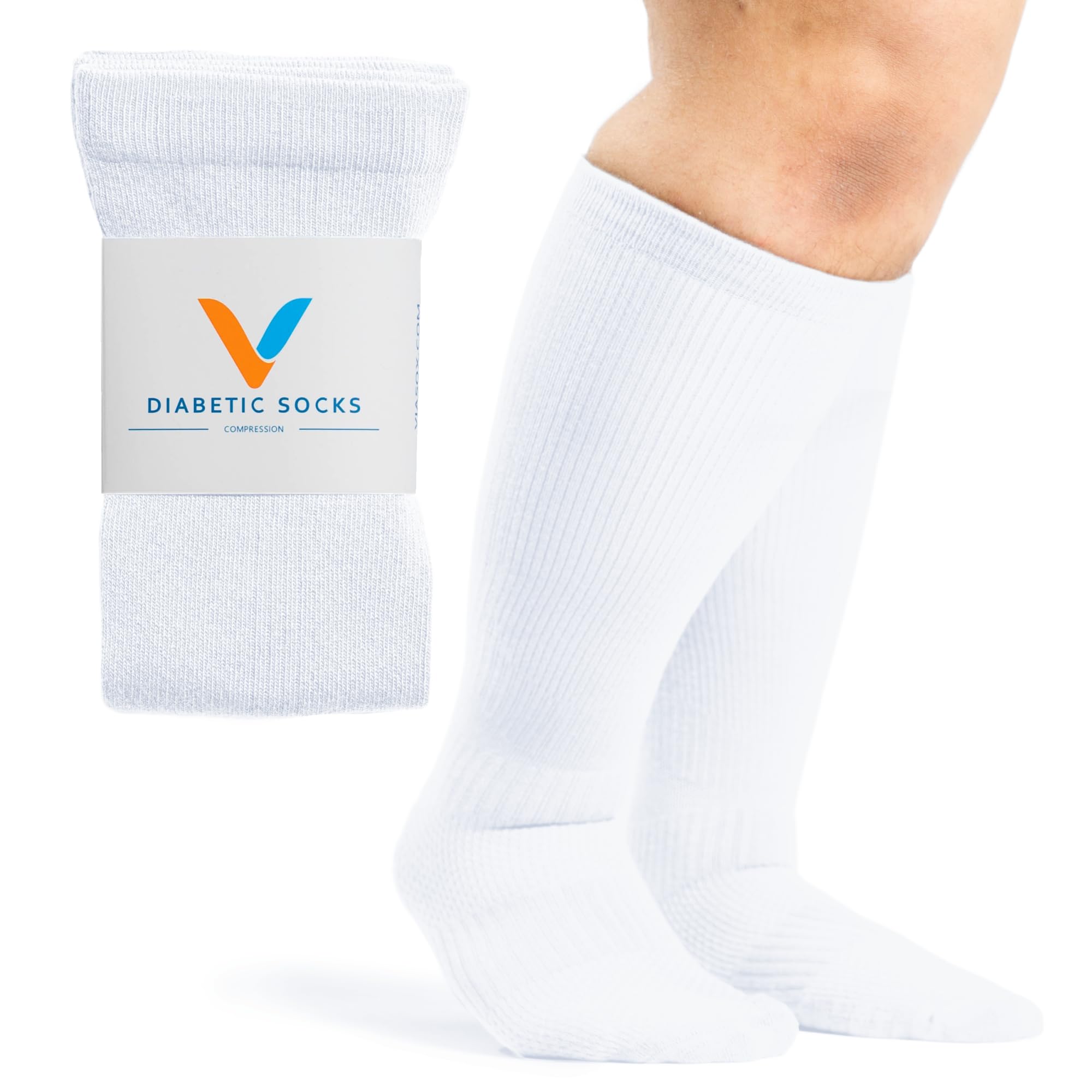Photo 1 of Viasox Compression Socks for Women and Men, Knee High Socks 12-15 mmhg Circulation Support for Flight, Travel
