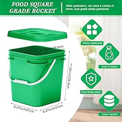 Mumufy 5 Pcs 3.5 Gallon Square Food Grade Bucket