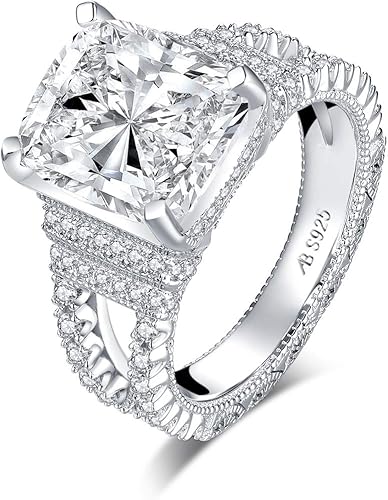 Ainuoshi 5 Carat Cushion Cut Cubic Zirconia Cz Vintage Promise