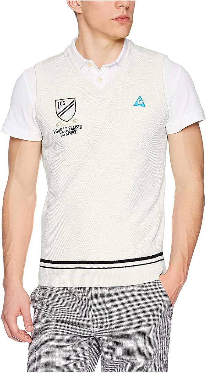 Amazon ルコックスポルティフゴルフ Le Coq Sportif Golf Collection ベスト Qgmljl81 Wh00 Wh00 ホワイト Ll ベスト 通販