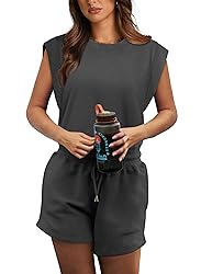 OFEEFAN Rompers for Women 2025 Cap Sleeve Athletic