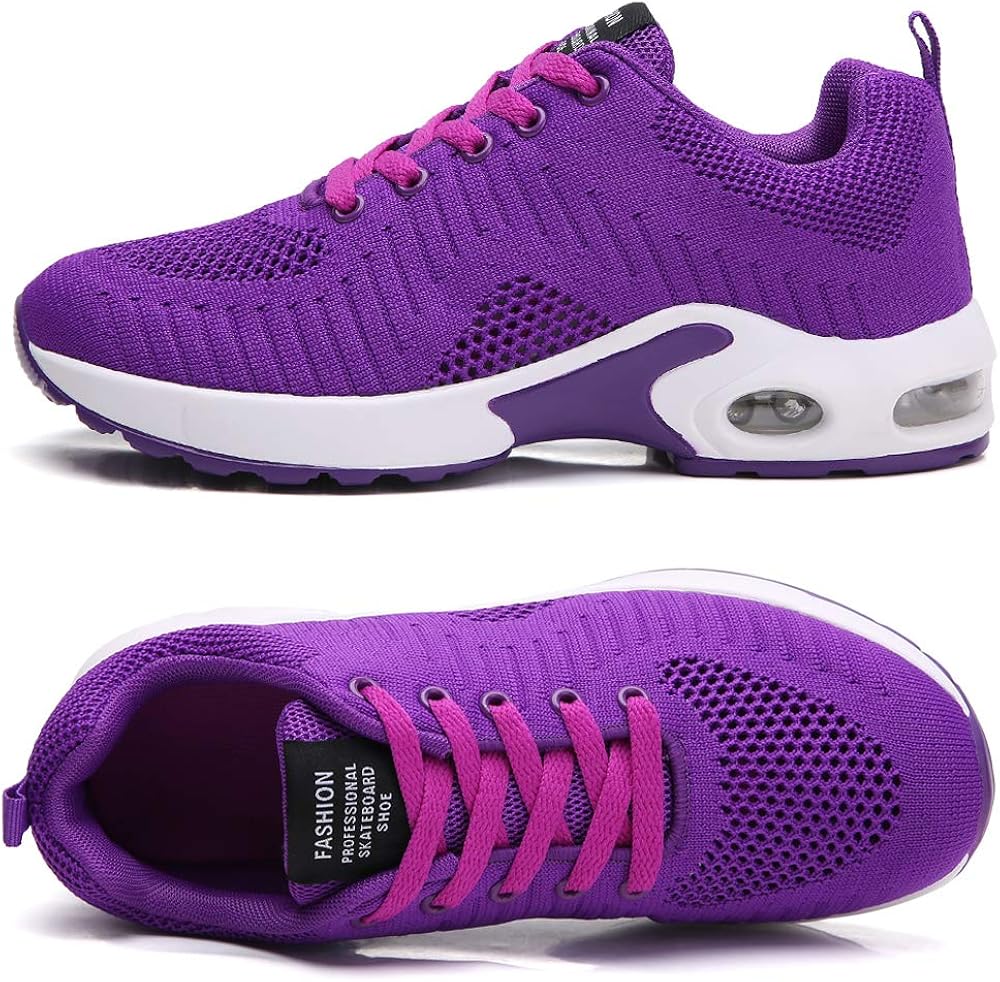 Fashion Women Sport Running Sneakers Purple Mesh
