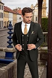 Aowdoy Men's Suits 3 Piece Slim Fit Tuxedo Suit One