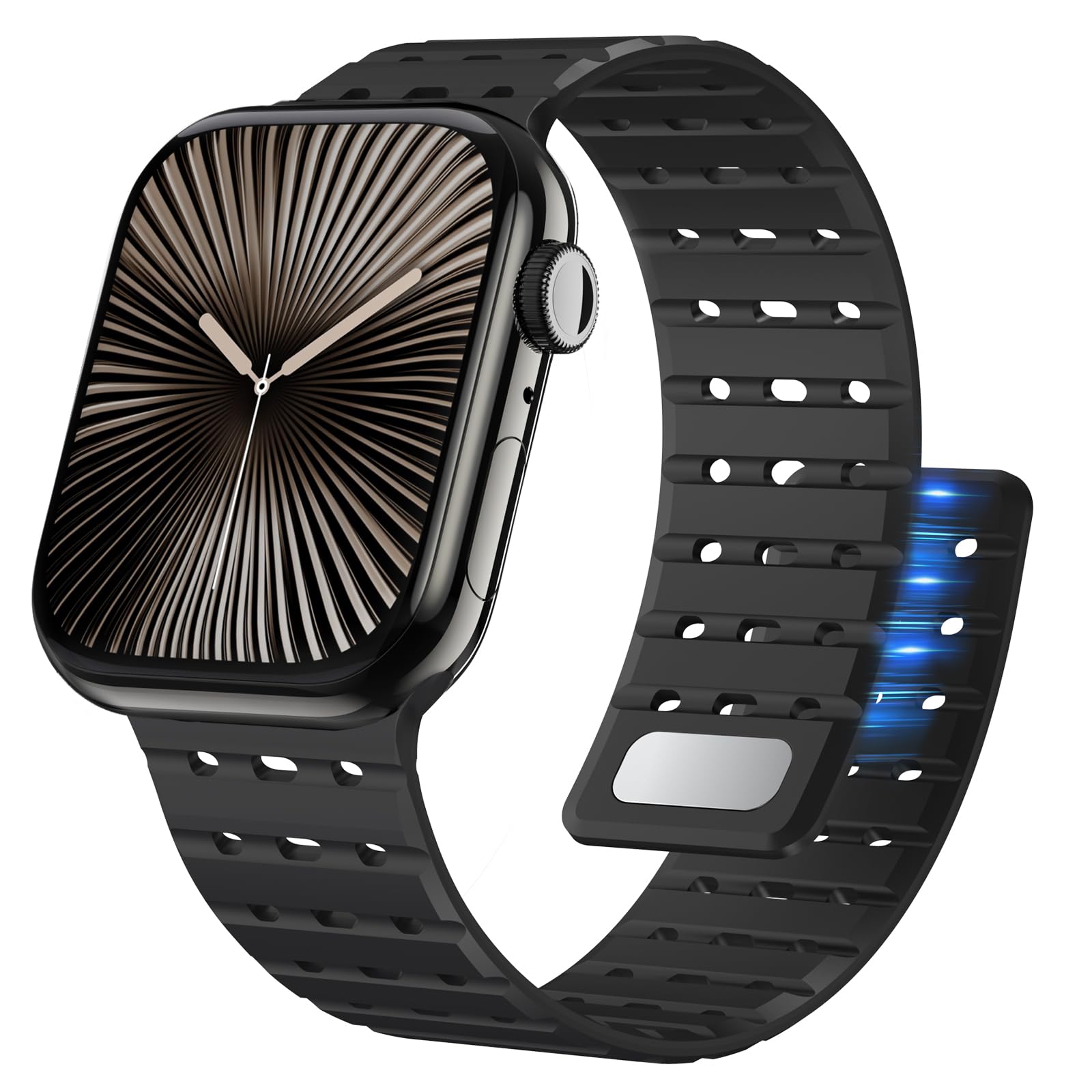 Bouixel Magnetic Strap Compatible with Apple Watch Straps 49mm 46mm 45mm 44mm 42mm for Men Women, Sport Anti Sweat Breathable Wide Soft Silicone Band for iWatch Ultra 3/2/1 Series 11 10 9 8 7 6 5 SE