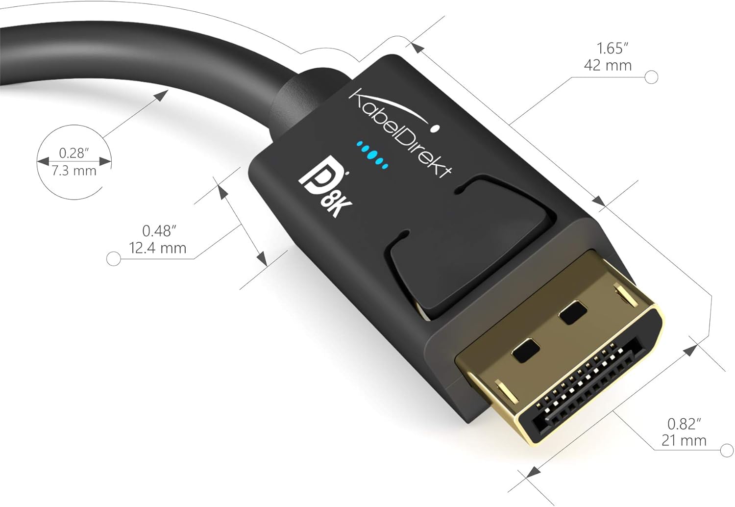 KabelDirekt – 8K DisplayPort Cable Version 1.4 (VESA Certified, Supports 8K 60 Hz, 4K 120 Hz, HBR3, DSC, HDR10, DP8K) – 6 feet: Home Audio & Theater