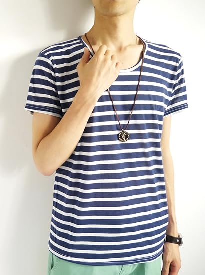 Amazon モノマート Mono Mart 7color カットソー パステルカラー メンズ ダークネイビー 2 Lサイズ Tシャツ カットソー 通販