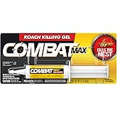 Combat Max Roach Killing Gel, Indoor and Outdoor Use, 1 Syringe, 2.1 Oz | Starts working in hours, fast control of large roaches, long residual action, unscented, transparent gel