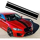 49"x 8.7" Car Hood Decal Auto Racing Stripes Sport Body Side Vinyl Stickers | Black Automotive Vinyl Stickers Decals Universal for Cars Vehicles Accessories Modified Decoration