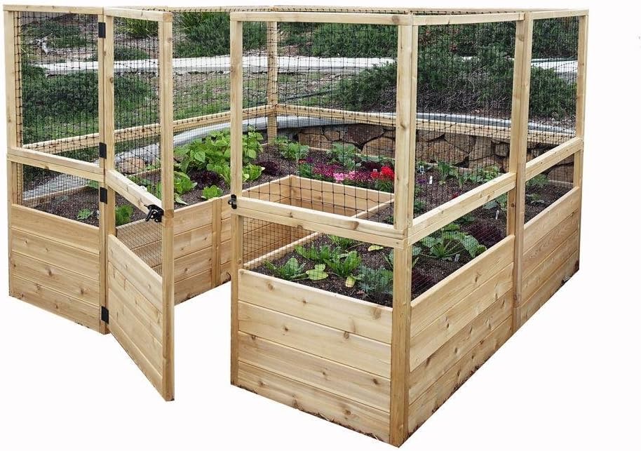 Outdoor Living Today Raised Garden Bed 8 x 12 with Deer Fence Kit