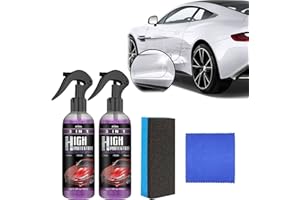 KUTDEP High Protection 3 in 1 Spray,3 in 1 Ceramic car Coating Spray High Protection Quick Car Spray Car Wax, High Protection 3 in 1 Spray, Car Scratch Nano Repair Spray, (2pc)+Brush Cloth.