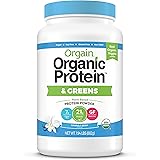 Orgain Organic Protein & Greens Plant Based Protein Powder, Vanilla Bean, Vegan, Gluten Free, Non-GMO, 1.94 Pound, 1 Count, P