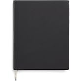 Staples TRU RED Large Hardcover Notebook - Ruled Lined Journal, Black, 8x10, Leather Cover, 96 Sheets, Page Marker