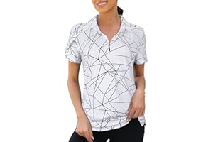 Viracy Womens Golf Polo Shirts 1/4 Zip Up Overlap Short Sleeve Quick Dry Workout Tops