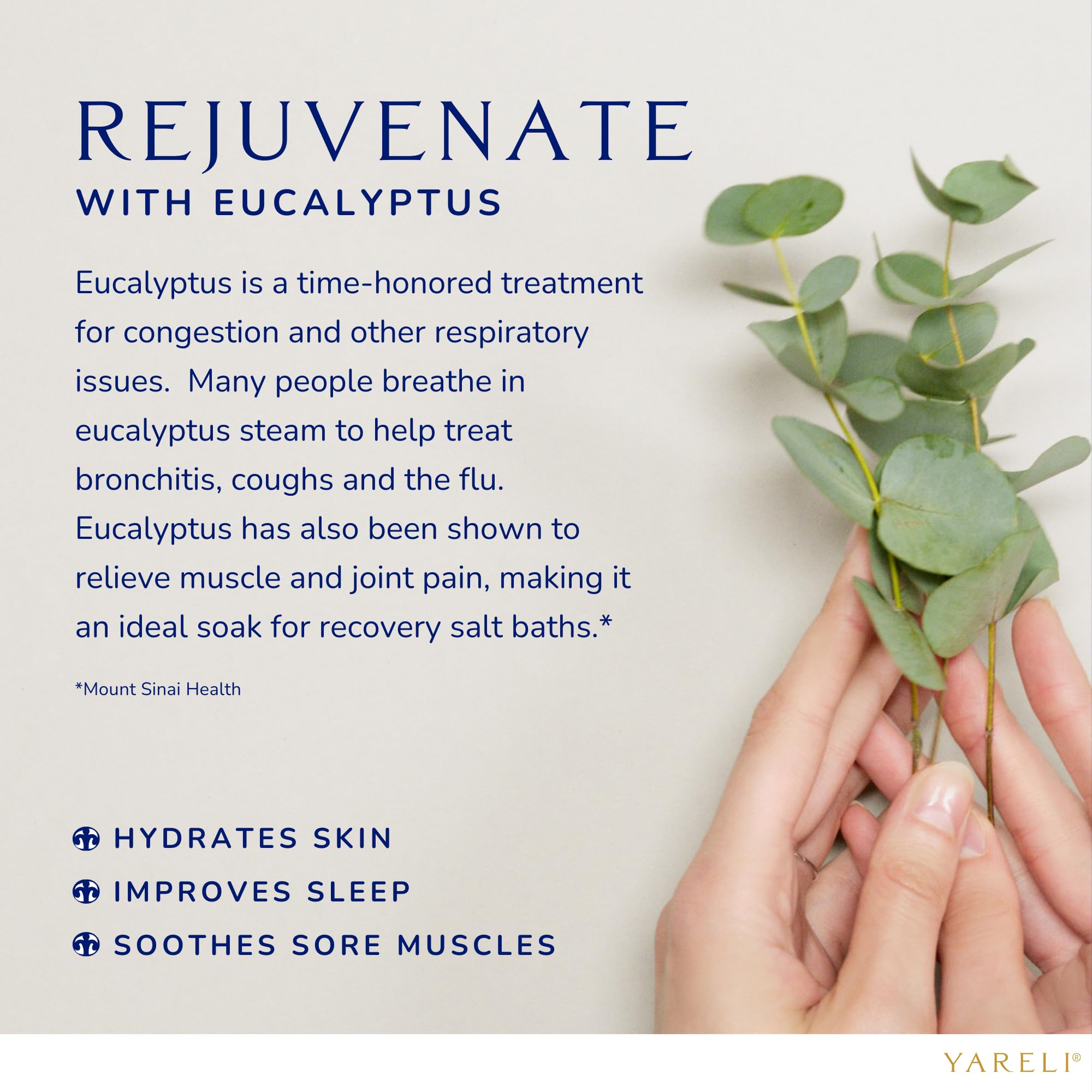 Yareli Magnesium Flakes, 5lb Eucalyptus, Dead Sea Bath and Foot Soak, Alternative to Epsom Salt with Over 250,000mg of Magnesium Chloride Per Bag