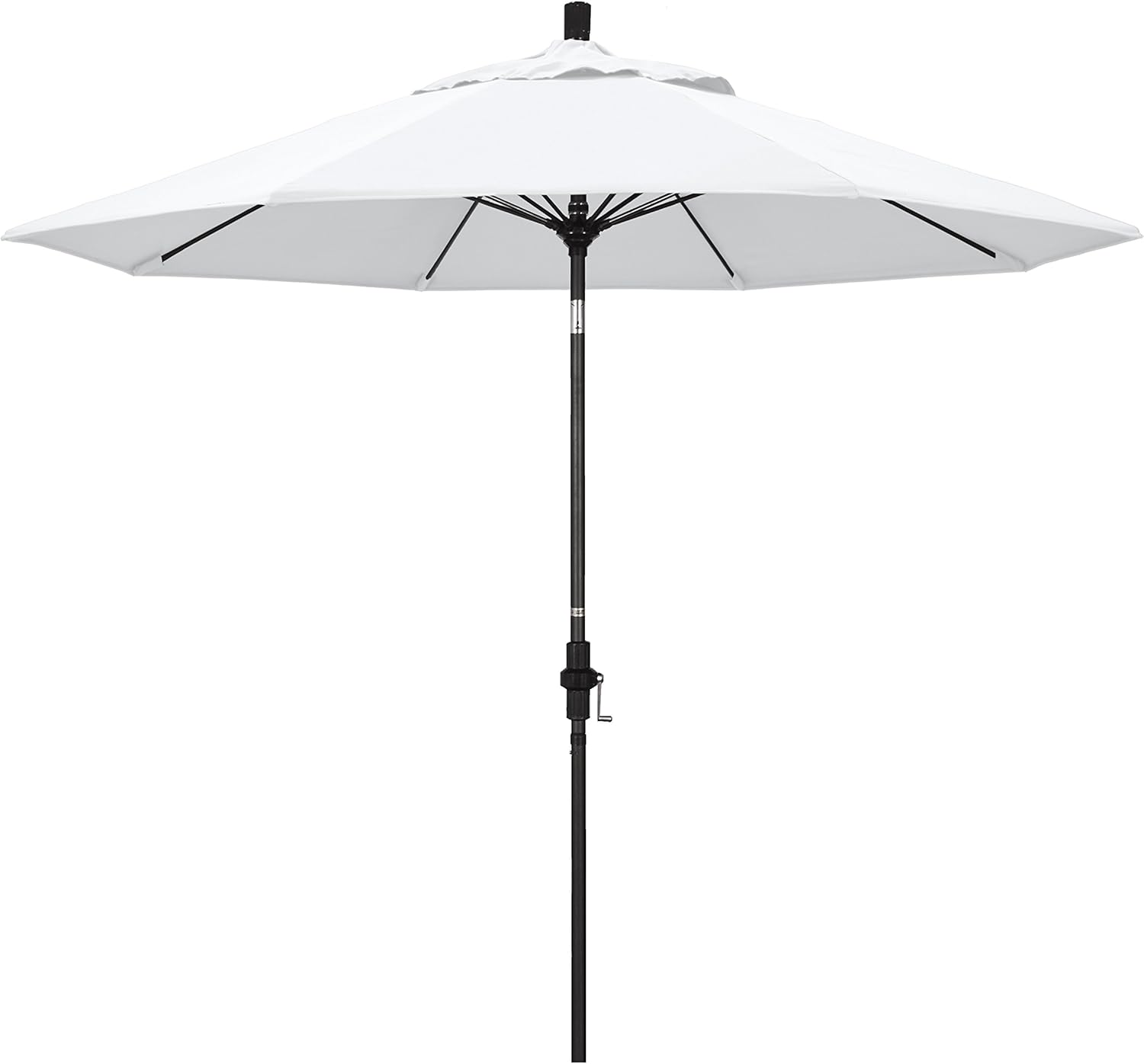 Amazon Com California Umbrella Gscuf908705 F04 9 Round Aluminum Pole Fiberglass Rib Market Patio Umbrella Black White Patio Umbrellas Garden Outdoor