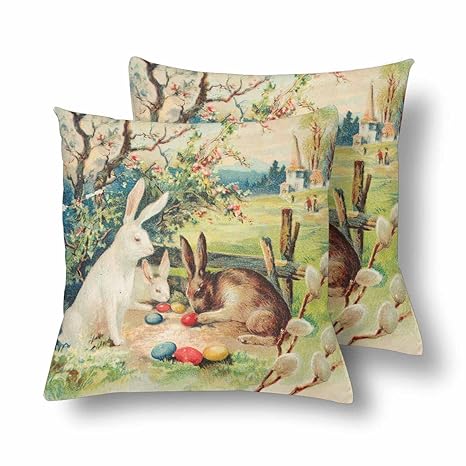 Interestprint Custom 2 Pack Old Photo Of Hare With Easter Egg