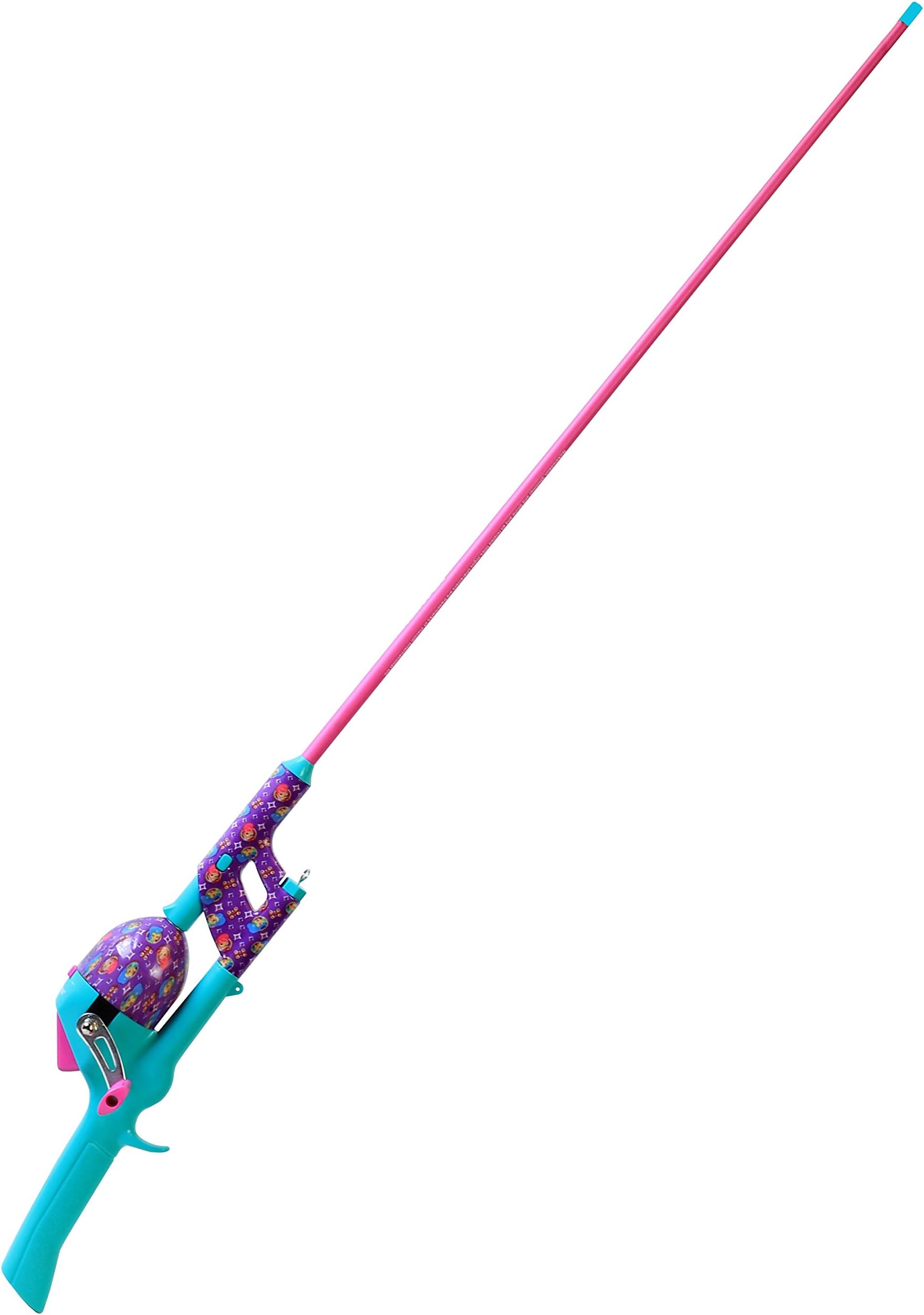 Kid Casters Shimmer and Shine - Fishing Pole and Spincast Reel Combo - Tangle Free, Ultralight and Flexible Fishing Rod for Kids and Youth Anglers - Fishing Kit with Practice Casting Plug