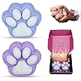 Taba Squishy Paw, Cat Paw Squeeze Toys, Cute Kawaii FuFu Squishies, Sticky Squishy Cat Paw Fur Ball, Kitty Paw Stress Relieving Fur Toys, YoYo Funny Fidget Toys for Gift, Kids-Purple&Blue