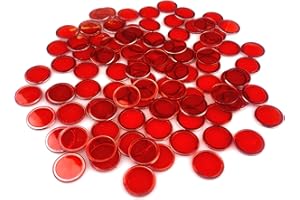 TCOINERY Bingo Lotto Game Accessories Transparent Counting Chips with Metal Edge Magnetic Casino Game Night Tokens/Education Math Markers/Chess/Number Alphabet Sorting Discs