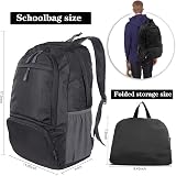 Dewellyoo Lightweight Hiking Backpack Foldable Outdoor Rucksack Black view 2